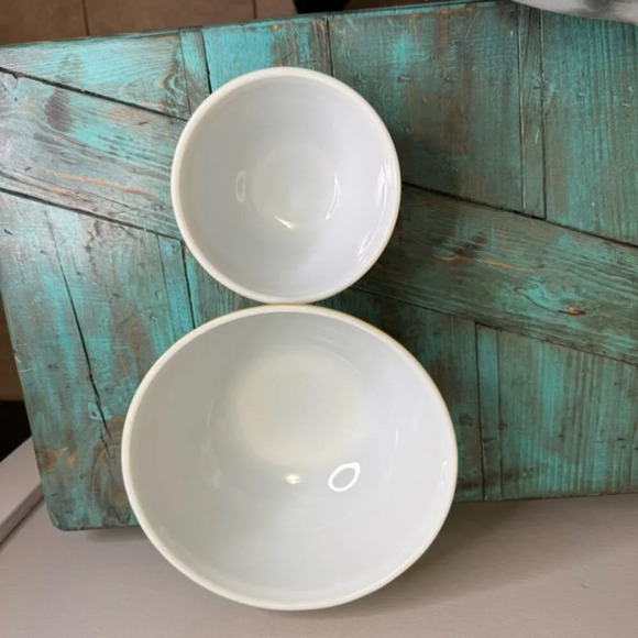 Pyrex Spring Blossom Avocado Green Mixing Bowl Set of 2 Vintage 1970's - Picture 5 of 10